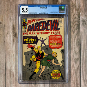 Daredevil #4 CGC 5.5  Origin & 1st Appearance of the Purple Man (Cert 5003)