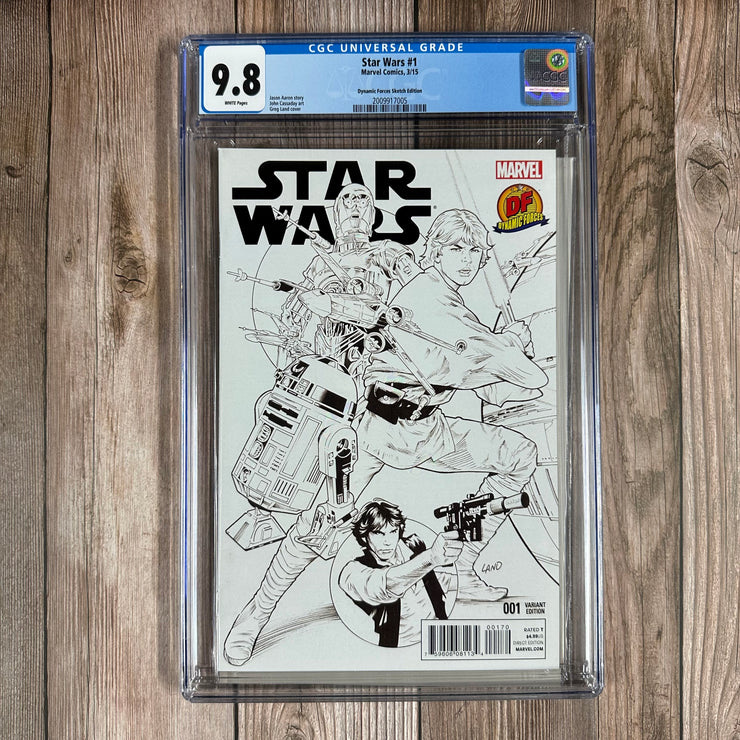 Star Wars #1 CGC 9.8 WP Dynamic Forces Sketch Cover by Greg Land, Limited to 300 Copies (COA Included)