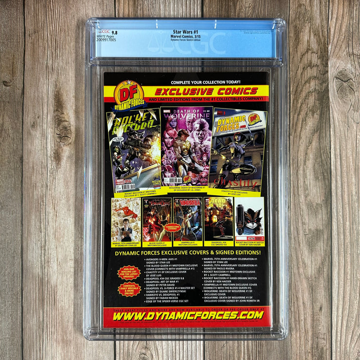 Star Wars #1 CGC 9.8 WP Dynamic Forces Sketch Cover by Greg Land, Limited to 300 Copies (COA Included)