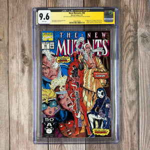 New Mutants #98 CGC 9.6 WP Authenticated Autograph Rob Liefeld & Brad Vancata, 1st Appearance of Deadpool 1 of 1! (Cert 0008)