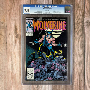 Wolverine #1 CGC 9.8 WP Premiere issue of Wolverine's first ongoing solo series, debut of black Wolverine costume (Cert 1028)