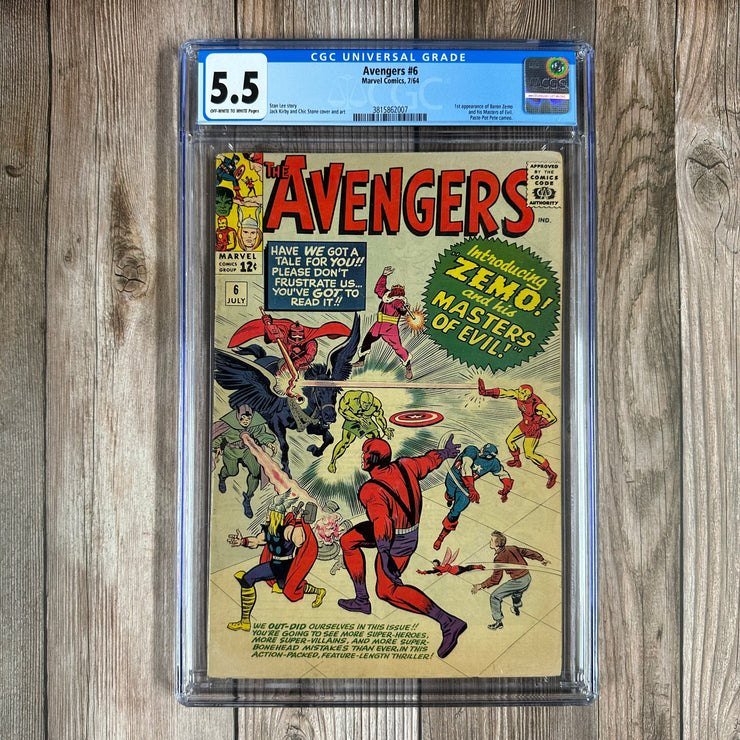 The Avengers #6 CGC 5.5 1st Full Appearance of Baron Zemo, 1st Masters of Evil
