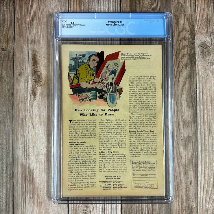 The Avengers #6 CGC 5.5 1st Full Appearance of Baron Zemo, 1st Masters of Evil