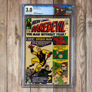 Daredevil #1 CGC 3.0 Custom Label, 1st appearance and origin Daredevil, Foggy, & Karen (Cert 5004)
