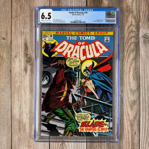 Tomb of Dracula #10 CGC 6.5 1st appearance of Blade (Cert 5004)