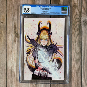 Strange Academy #1 CGC 9.8 WP Comic Mint Edition B, Variant cover art by Peach Momoko,1st appearance of Emily Bright, Doyle Dormammu, Shaylee Moonpeddle, Zoe Laveau and Calvin Morse, Limited: 600 (Cert 2005)
