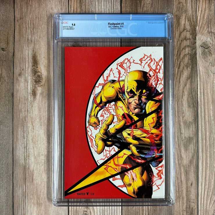 Flashpoint #1 CGC 9.8 WP San Diego Comic Con 2011 Exclusive Variant Cover by Andy Kubert, 1st full appearance of Thomas Wayne as Batman in an alternate reality