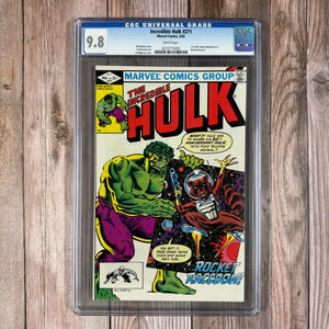 Incredible Hulk #271 CGC 9.8 WP 2nd Appearance and 1st Cover of Rocket Raccoon, 1st Appearances of Lylla, Judson Jakes, Wal Rus and Blackjack O'Hare  (Cert 5003)