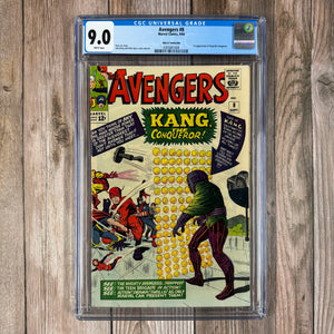Avengers #8 CGC 9.0 WP 1st appearance of Kang, the original version, From John G. Fantucchio Collection (name on CGC Label)  (Cert 1004)