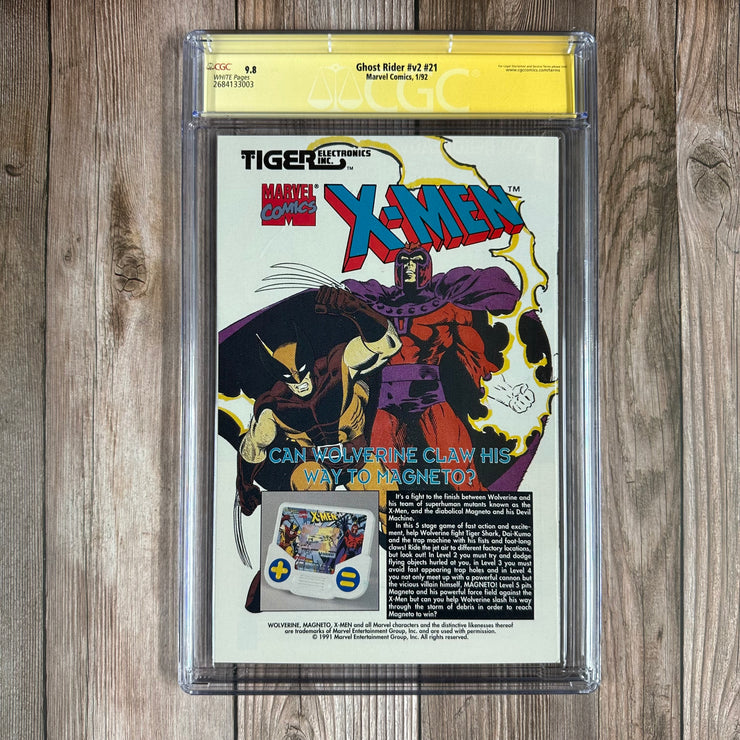Ghost Rider #v2 #21 CGC 9.8 WP SS Signed & sketched by Mark Texeira, signed by Joe Quesada, 1st appearance of Michael Badilino, becomes Vengeance (Cert:3003)