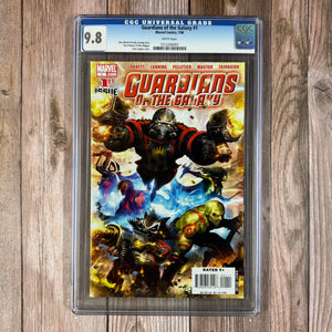 Guardians of the Galaxy #1 CGC 9.8 WP Cover Art by Clint Langley, Origin of the Guardians of the Galaxy (Cert 0001)