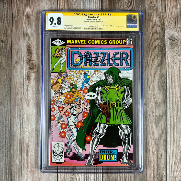 Dazzler #3 CGC 9.8 WP SS Signed by Tom DeFalco  (Cert:7001)