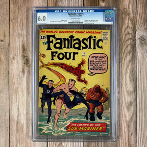 Fantastic Four #4 CGC 6.0 1st Silver Age Appearance of Sub-Mariner (Cert 3002)