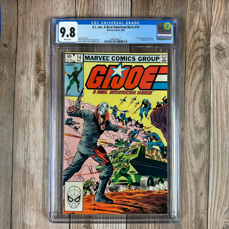 G.I. Joe: A Real American Hero #14 CGC 9.8 WP 1st full appearance and cover of Destro; 1st appearance of Ace, pilot of the Sky Striker