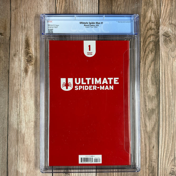 Ultimate Spider-Man #1 CGC 9.9 WP 1:500 Virgin Variant Cover by J. Scott Campbell, 1st appearance of Richard Parker II (Cert:7007)
