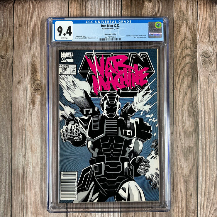 Iron Man #282 CGC 9.4 WP 1st cover appearance of the War Machine armor, NEWSSTAND EDITION