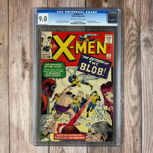 X-Men #7 CGC 9.0 1st Appearance of Cerebro, 2nd Appearance of the Blob, Cover art by Jack Kirby and Chic Stone (Cert 0028)
