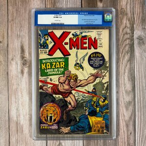 X-Men #10 CGC 9.0 Old Label, 1st Appearance of Ka-Zar in the Silver Age, 1st Appearance of Zabu & Introduction of the Savage Land (Cert 3005)