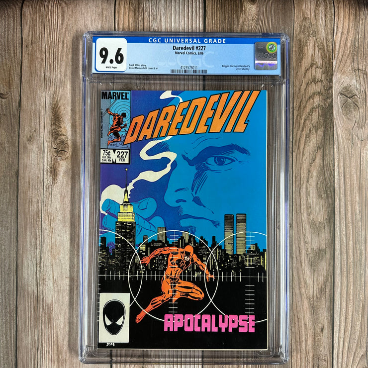 Daredevil #227 CGC 9.6 WP Kingpin discovers Daredevil's identity; Born Again part one; Won the Kirby Award in 1986 for Best Single Issue
