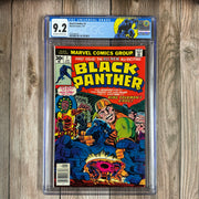 Black Panther #1 CGC 9.2 Custom Label, 1st ongoing Black Panther solo title; 1st team appearance of the Collectors: Abner Little and Princess Zanda