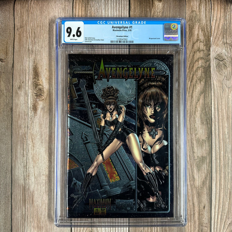 Avengelyne #1 CGC 9.6 WP 1st appearance of Avengelyne, a fallen angel, Wraparound Cover Chromium Edition