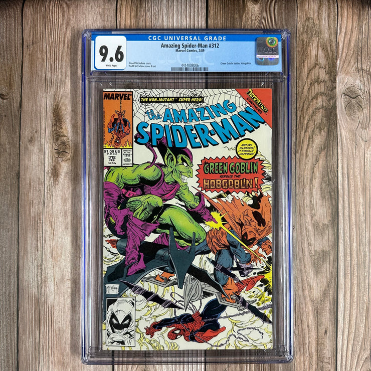 Amazing Spider-Man #312 CGC 9.6 WP Battle of Green Goblin vs Hobgoblin; McFarlane adds the scroll to his cover signature