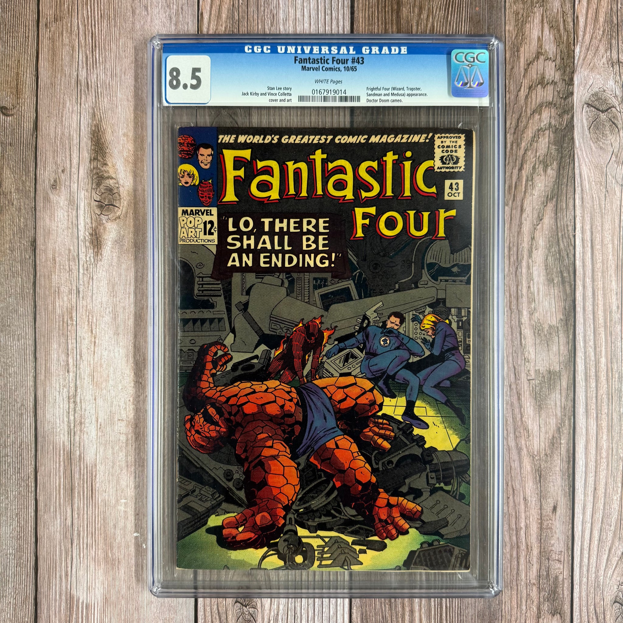 Fantastic Four #43 CGC 8.5 WP Cover art by Jack Kirby (Cert 9014