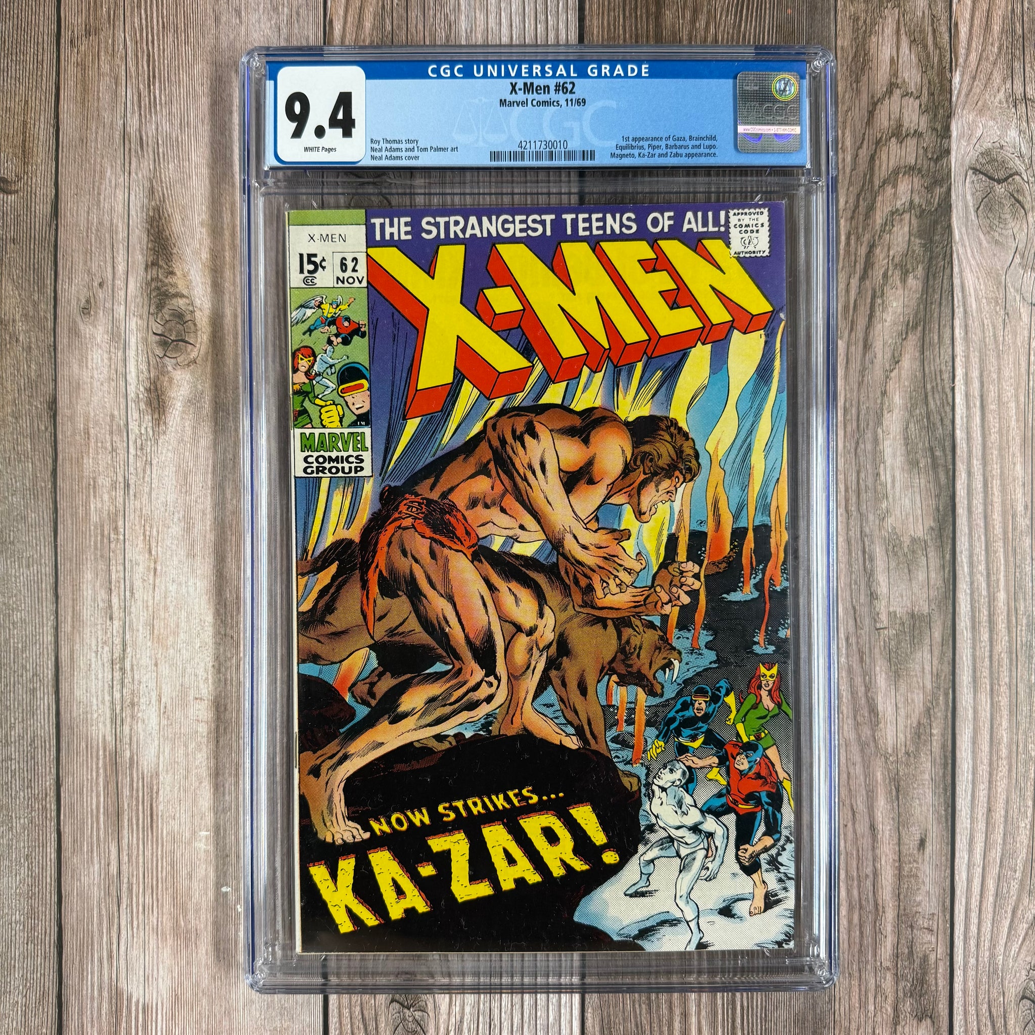 X-Men #62 CGC 9.4 WP 1st Team Appearance of the Savage Land