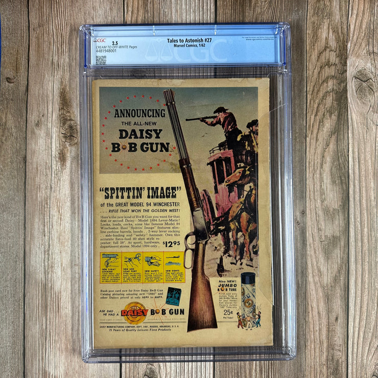 Tales to Astonish #27 CGC 2.5 1st appearance and origin of Hank Pym, later becomes Ant-Man, Goliath, Giant-Man and Yellowjacket (Cert:8001)