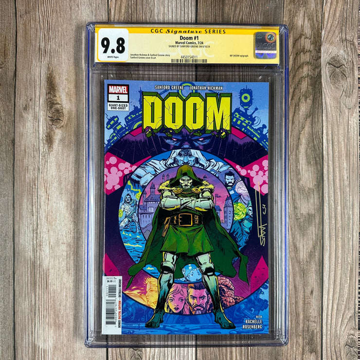 Doom #1 CGC 9.8 SS WP SS Signed by Sanford Greene, MF DOOM epigraph (Cert:4011)