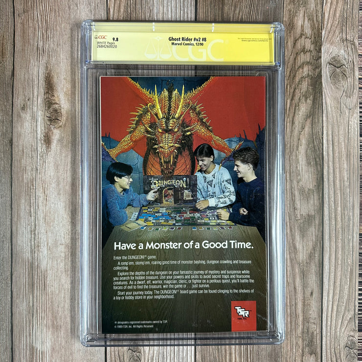 Ghost Rider #8 CGC 9.8 WP SS Signed & Sketched by Mark Texeira and Signed by Howard Mackie, Cover by Javier Saltares