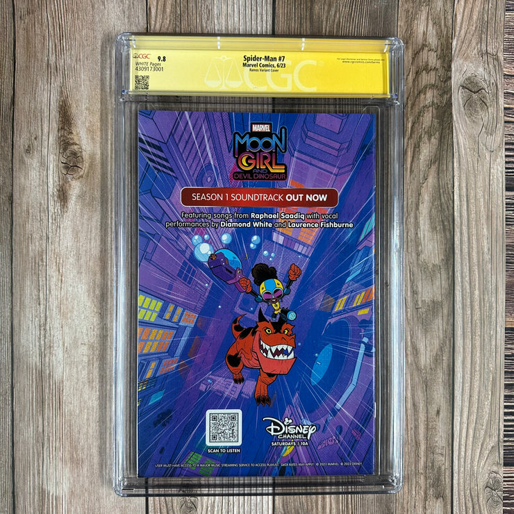 Spider-Man #7 CGC 9.8 WP SS Signed & Sketched by Mark Bagley and Signed by Humberto Ramos,  Secret Spoiler Variant Cover by Humberto Ramos, 1st appearance of Spider-Boy