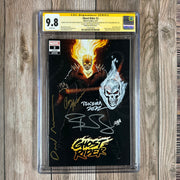 Ghost Rider #2 CGC 9.8 WP SS Signed & Sketched by Mark Texeira, Signed by David Nakayama, Benjamin Percy, and Roy Thomas, Store Exclusive Cover Art by David Nakayama