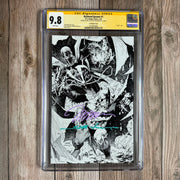 Batman/Spawn #1 CGC 9.8 WP CGC SS Signed by Jim Lee & Scott Williams Lee 1:100 Virgin Sketch Variant, Cover by Jim Lee, 1st alt-universe Talon from the Court of Owls with cosmic powers (cert:0004)