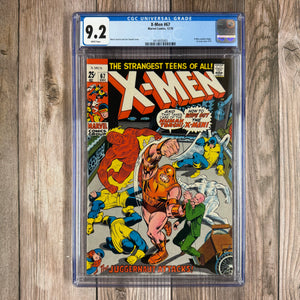 X-Men #67 CGC 9.2 WP the 1st reprint issue of the original run, Reprints the 1st and 2nd appearance of the Juggernaut (Cert 5005)