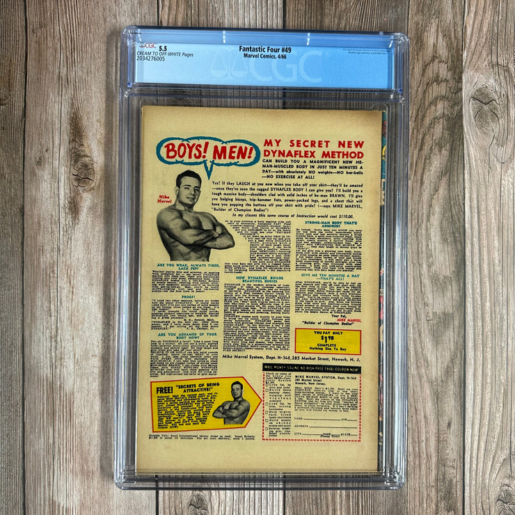 Fantastic Four #49 CGC 5.5 1st full appearance of Galactus, 1st cover and 2nd appearance of the Silver Surfer