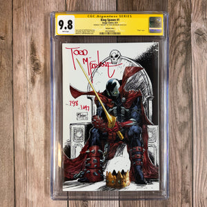 King Spawn #1 CGC 9.8 WP SS Signed & Noted "798/1697" by Todd McFarlane 1:250 Variant Cover I Virgin Cover Art by Todd McFarlane (Cert 0002)