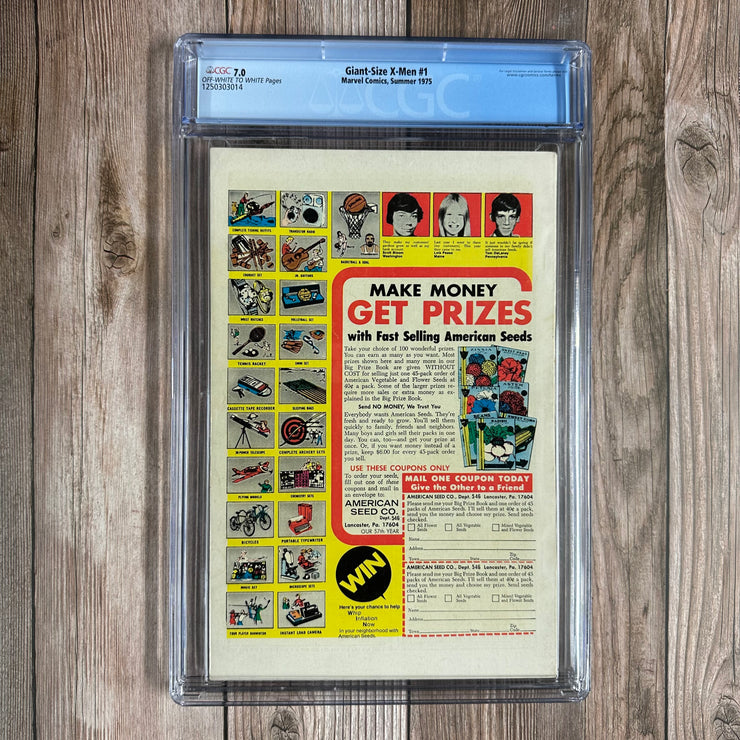 Giant-Size X-Men #1 CGC 7.0 1st Storm, Nightcrawler, Colossus & Thunderbird 3rd Wolverine, 1st Illyana Rasputin as child (later Magik) Intro Krakoa the Living Island, 1st 'snikt' sound effec