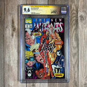 New Mutants #98 CGC 9.6 WP Custom Label, SS Signed and Sketch by Rob Liefeld, 1st appearance of Deadpool (Weapon X program), Copycat impersonating Domino & Gideon (The Externals) (Cert:8001)