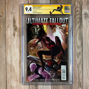 Ultimate Fallout #4 CGC 9.4 WP Custom Label, SS Signed by Brian Michael Bendis and Marko Djurdjevic 1:25 Variant Cover Art by Marko Djurdjevic 1st Appearance of Miles Morales (Cert 5001)