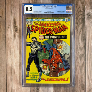 Amazing Spider-Man #129 CGC 8.5 ICONIC Cover art by Gil Kane and John Romita, 1st Appearance of The Punisher, The Jackal (Cert 2001)