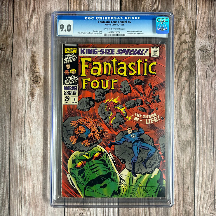 Fantastic Four Annual #6 CGC 9.0 1st appearance of Annihilus & Franklin Richards (unnamed infant) Intro Cosmic Control Rod