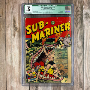 Sub-Mariner Comics #11 CGC 0.5 Qualified Grade, Cover by Alex Schomburg Golden Age Timely Comics (Cert 1001)