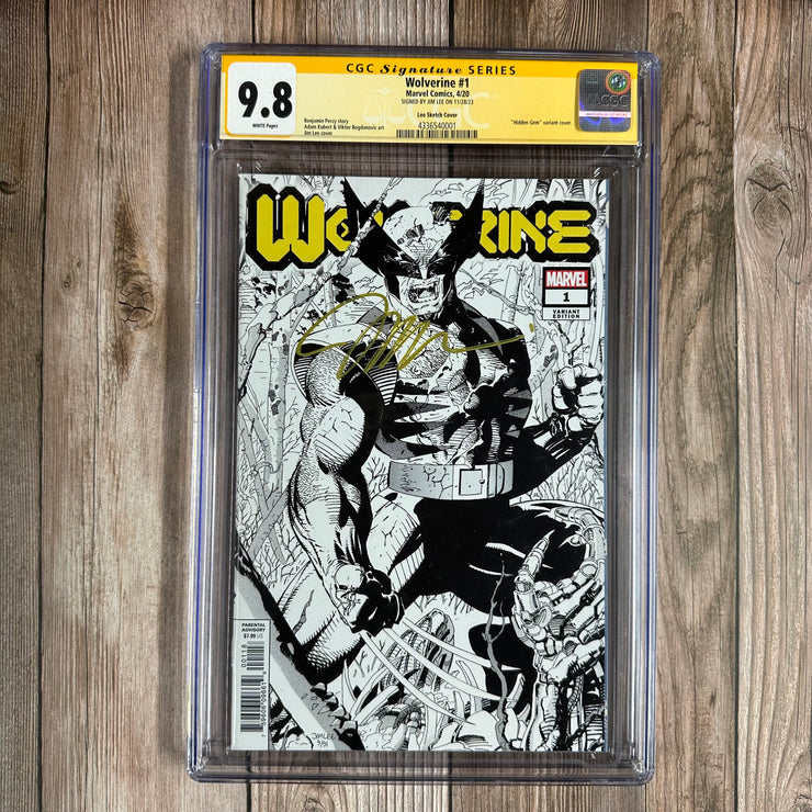 Wolverine #1 CGC 9.8 WP SS Signed by by Jim Lee, 1:500 Hidden Gem Sketch Variant Cover by Jim Lee, 1st cameo Pale Girl 1st Louise (vampire hunter) & mention of the Nightguard (cert:0001)