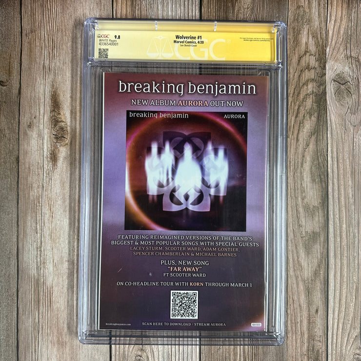 Wolverine #1 CGC 9.8 WP SS Signed by by Jim Lee, 1:500 Hidden Gem Sketch Variant Cover by Jim Lee, 1st cameo Pale Girl 1st Louise (vampire hunter) & mention of the Nightguard (cert:0001)