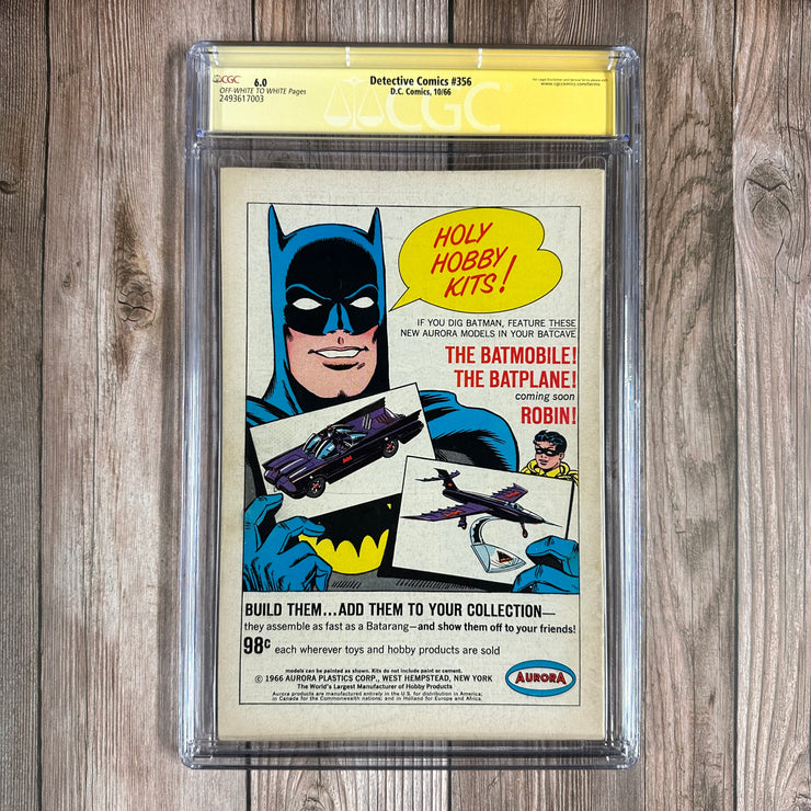 Detective Comics #356 CGC 6.0 WP SS Signed by Joe Giella, 1st full Outsider (origin revealed as Alfred after death & resurrection) (cert:7003)