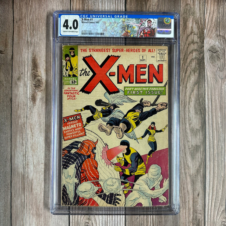 X-Men #1 CGC 4.0 Custom Label, 1st appearance of the X-Men: Cyclops, Jean Grey, Iceman, Angel, Beast, Professor X, and Magneto *Trade Avail.