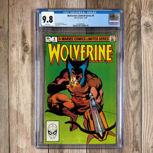 Wolverine Limited Series #4 CGC 9.8 WP Cover art by Frank Miller and Joe Rubinstein (Cert 9006)
