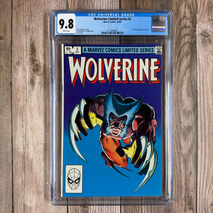 Wolverine Limited Series #2 CGC 9.8 WP Cover art by Frank Miller and Joe Rubinstein (Cert 9002)