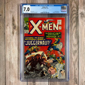 X-Men #12 CGC 7.0 WP 1st Appearance and Origin of Juggernaut, Origin of Professor X, 1st Cameo Appearance of Cyttorak. (Cert 7001)